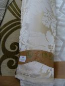 13m Roll of Cream Damask Upholstery Fabric
