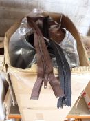 *Box of Black and Brown Zips