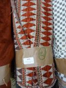 13m Roll of Tapestry Chenille Red Aztec Upholstery Fabric
