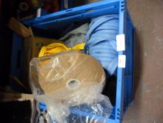 *Storage Crate of Zips, Fabric, Hot Glue Sticks, e