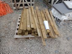*~60 1.2m Wooden Fence Slats with Round Tops