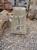 *Vintage Header Stone with Engraved Letter 