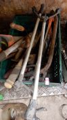 *Basket of Assorted Hand Saws, Litter Pickers, Bow