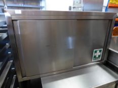 * S/S wall mounted cupboard with sliding doors
