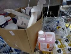 * selection of cleaning chemicals and PPE