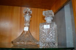 Two Cut Glass Decanters