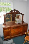 Large Victorian Mahogany Mirror Backed Sideboard