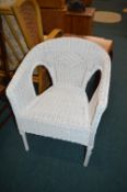 White Wickerwork Bedroom Chair