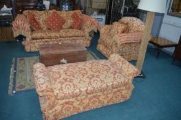 Two Seat Drop End Sofa, Armchair and Large Ottoman