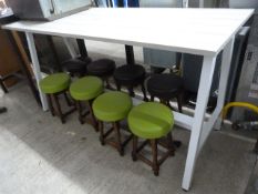 *White High Level Steel Framed Table 200x80x105cm