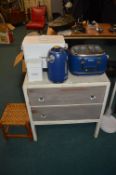 Shabby Chic Three Drawer Chest plus Toaster, Kettl