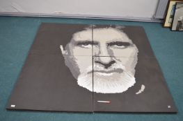 Large Four Panel Portrait signed J.C.