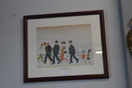 Framed Lowry Print - On The Promenade
