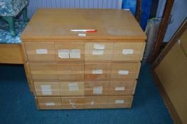 Retro Oak Sixteen Drawer Storage Chest