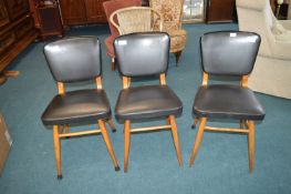 Three Retro Vinyl Seated Chairs