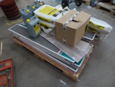 *~35m² of Van Gogh Plastic Flooring Tiles, plus Assorted PVAs and Latex Sub Floor (This lot is