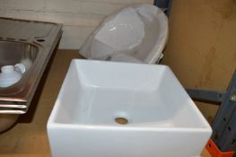 *Two White Ceramic Wash Basins