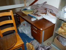 *Large Redwood Effect Office Table with Drawers (This lot is located at 7 Tadman Street, Hull, HU3