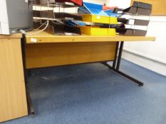 *Retro Office Desk in Lightwood Finish with Brown Legs