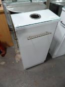 *High Gloss White Stylists Storage Cabinet with Hairdryer Holster