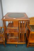Reproduction Revolving Book Stand with Tooled Leat