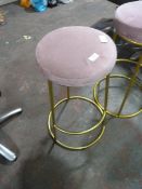 *Pink Dralon Stool on Gold Tubular Frame