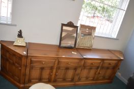 Modular Double Sideboard Unit with Corner Ends