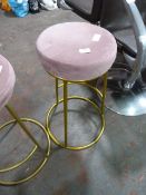 *Pink Dralon Stool on Gold Tubular Frame
