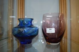 Two Studio Glass Vases