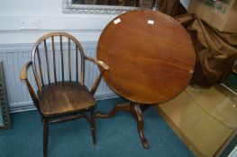 Antique Tilt Top Circular Table on Tripod Base wit
