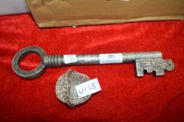 Large Novelty Key Shaped Lighter plus Silver Plate