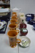 Vintage Carlton Ware Mugs, Sylvac Jars, etc.
