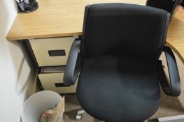 *Coffee & Cream Four Drawer Foolscap Filing Cabinet and Black Office Chair