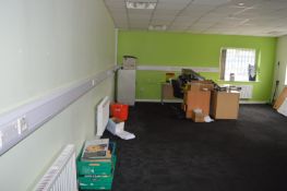 *Remaining Contents of Office to Include Three L-Shape Desks, One Straight Desk, Four Standalone