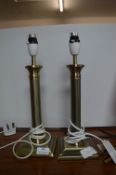 Pair of Brass Classical Column Table Lamp Bases