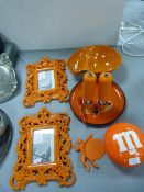 Orange Photo Frames, Bowls, Salt & Pepper Grinders