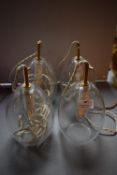 Four Glass Pendant Lamps