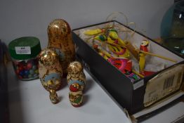 Russian Matryoshka Dolls and Painted Mobiles