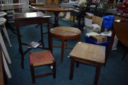 Three Small Tables and a Stool