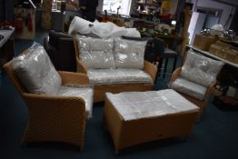 *Four Piece Conservatory Suite; Two Seat Sofa, Two