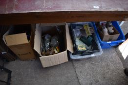 Four Boxes of Tools, Garden Items, etc.