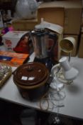 Slow Cooker, Blender, Coffee Maker, and Two Lamps