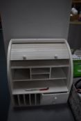 White Roll Top Stationery Cabinet