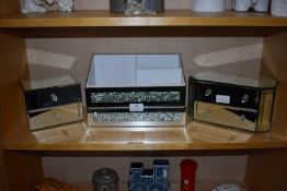 Three Mirrored Jewellery Boxes
