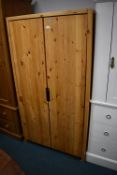 Small Pine Double Wardrobe