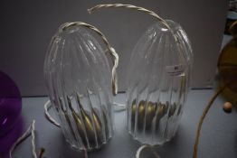 Two Glass Pendant Lamps
