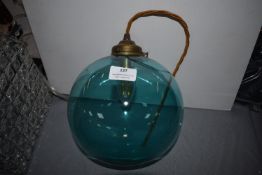Blue Glass Globe Pendant Light