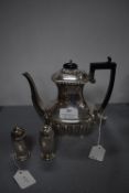 Hallmarked Sterling Silver Coffee Pot plus Silver