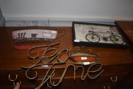 Three Metal Wall Art Signs