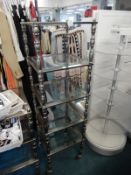 *Five Height Metal & Bevelled Glass Shop Display